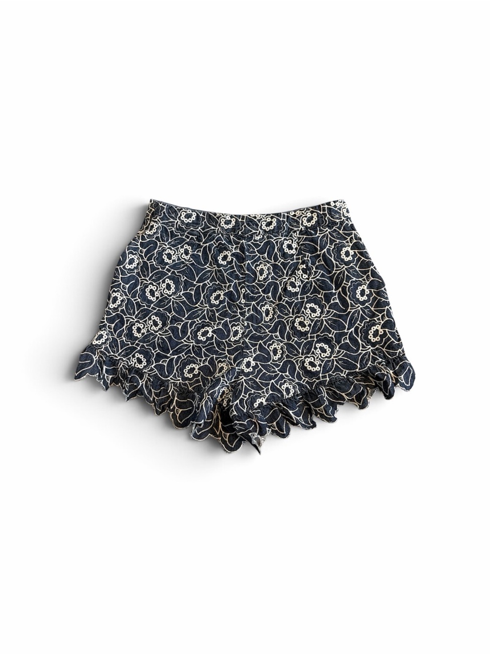 MAEVE by Anthropologie Navy Floral Lace-Trim Skort size 10 - Picture 2 of 5